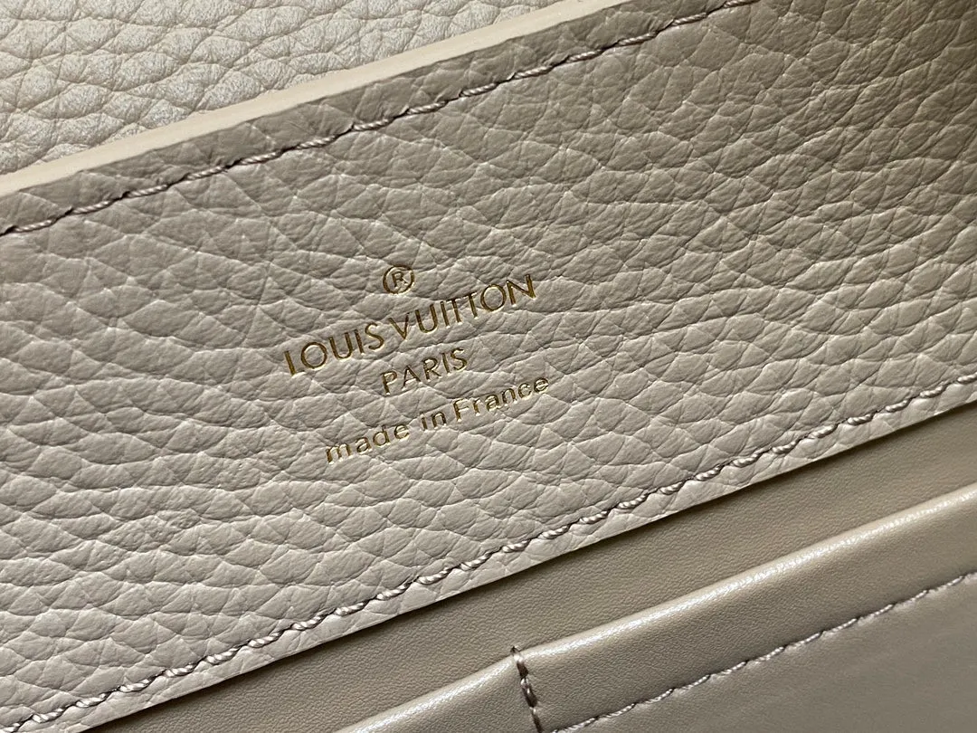 Louis Vuitton CAPUCINES MM 31 IN KHAKI BROWN TAURILLON
